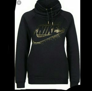 Nike funnel neck gold splatter hoodie